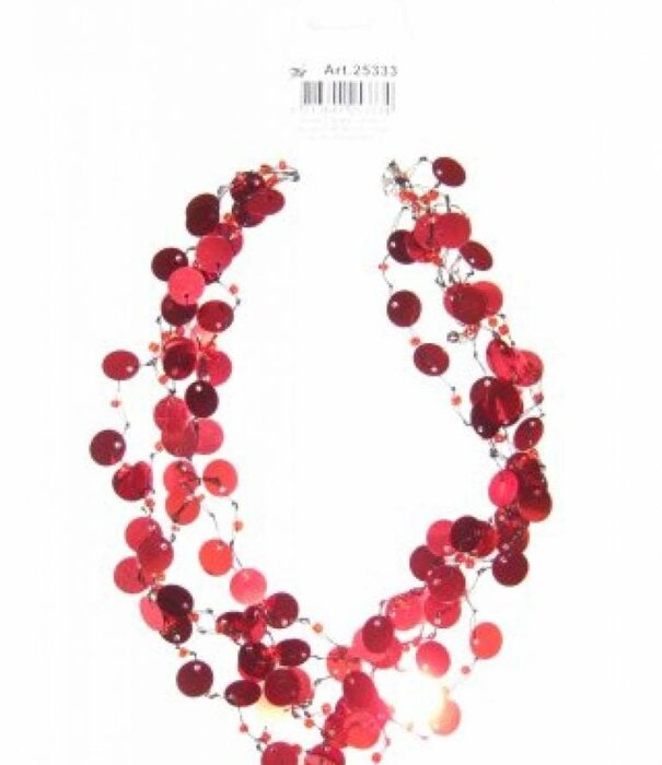Sequin necklace red