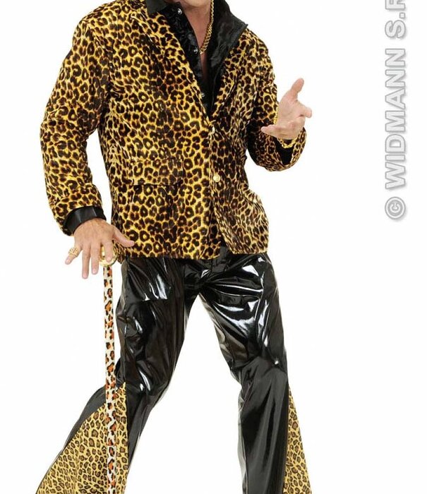 BROEK MET LUIPAARD-MOTIEF (VINYL) XL