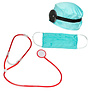 Doctor's set (hood, headband with front reflector, face mask and stethoscope)