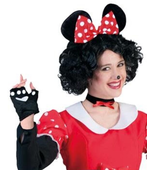 ensemble souris (diadème, gants et nœud)
