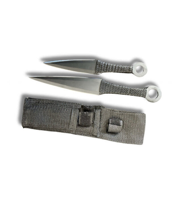 PETIT ET GRAND ENSEMBLE DE KUNAI NOIR (couteaux de lancer) AVEC KIT DE RANGEMENT