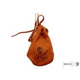 money belt leather pirate with skull + coins (denix)