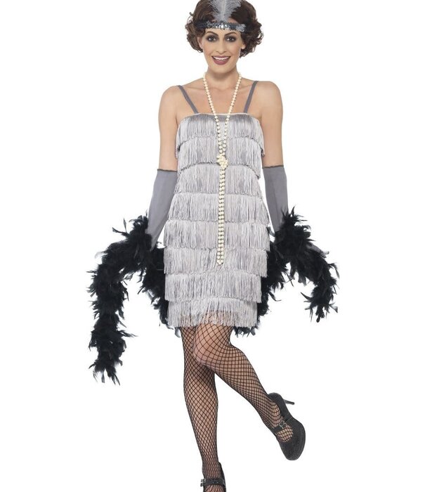 Flapper dress silver + headband