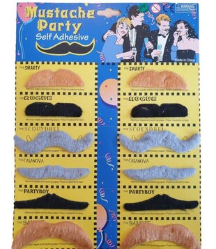 Moustaches multicolor 12 pieces