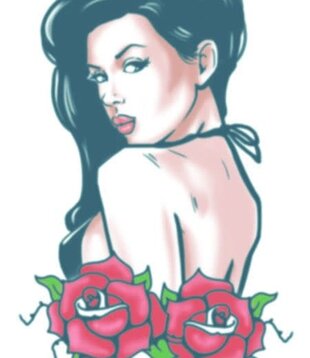 tatouage FX Biker Rose Pin Up