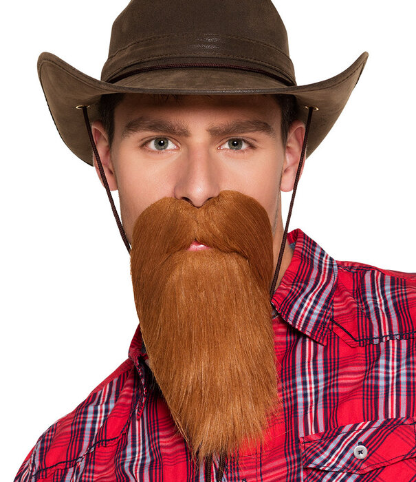 stick-on beard cowboy brown
