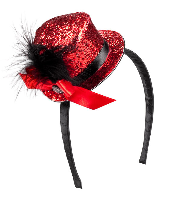 glitterhoedje op diadeem (1stuk)