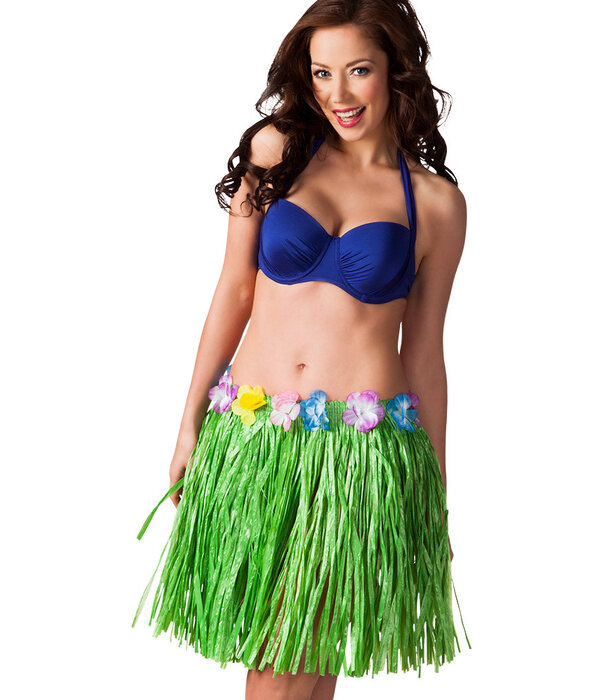 Jupe en paille 45 cm colorée