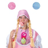 Baby set  roos (muts, bavet en tutter)