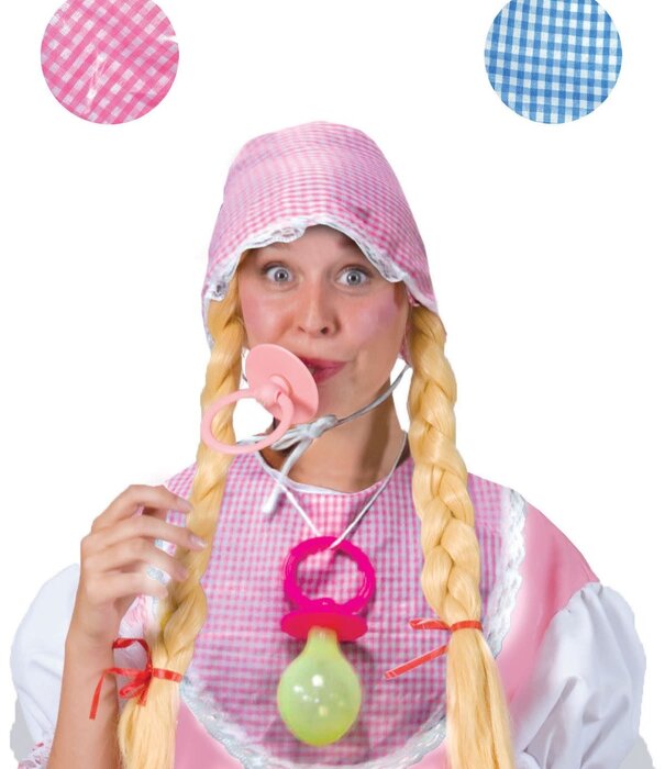 Funny Fashion Baby set  roos (muts, bavet en tutter)