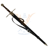 Witcher sword "Wild Hunt", black scabbard (with carrying strap, symmetrical steel blade)