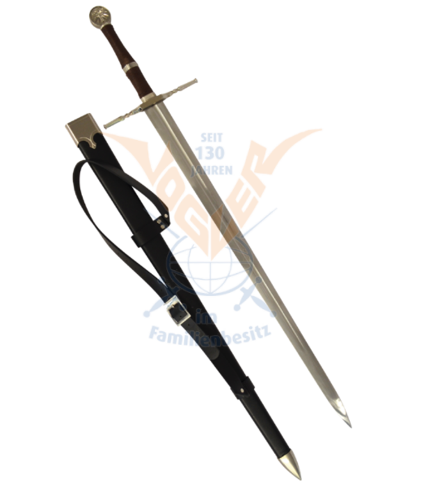 Witcher sword "Wild Hunt", black scabbard (with carrying strap, symmetrical steel blade)