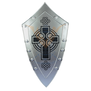 Metal shield with black Celtic cross
