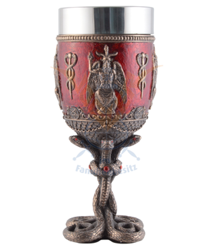 Templar chalice "Baphomet" with serpent handle