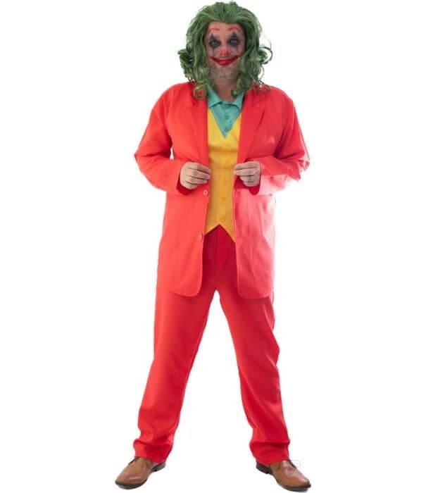 Laughing man / lachende man(jas, inzetstuk voor overhemd en gilet, broek en pruik)