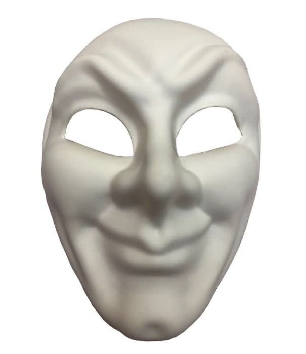 Masque blanc sourire en PVC (avec ruban)