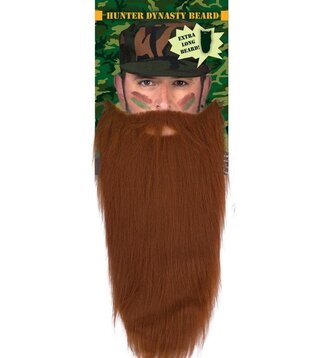 baard + snor bruin extra lang