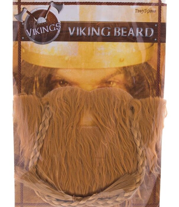 Funny Fashion Viking beard with braids & brown mustache