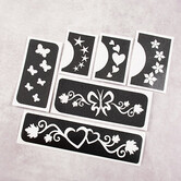 Temporary tattoo stencil set/ sjablonen glitter tattoos FESTIVAL 1