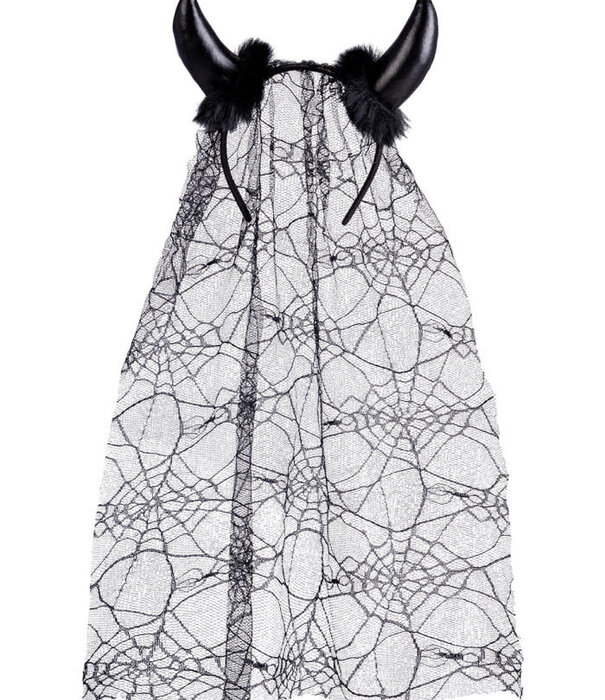 Black devil's headband with lace