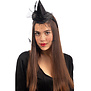 Mini heksenhoed  op diadeem met sluier