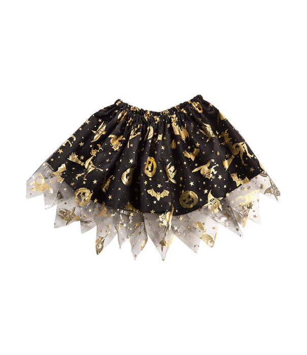 Tutu noir à motifs dorés d'Halloween pour enfants, 30 cm
