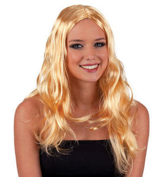 Pruik lang blond