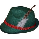 Tiroler hoed Deluxe groen met veer