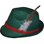 Tiroler hoed Deluxe groen met veer