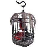 Corbeau en cage de 32 cm avec lumière, son et mouvement. (pile non incluse)