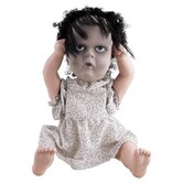 Sitting girl 75 cm light, sound and movement (battery NOT included)