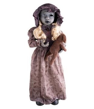 Pop met draaiend hoofd 95 cm beweging, licht en geluid(batt NIET inbegrepen)