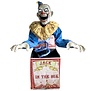 Jack in the box clown 180 cm beweging, licht en geluid met adapter