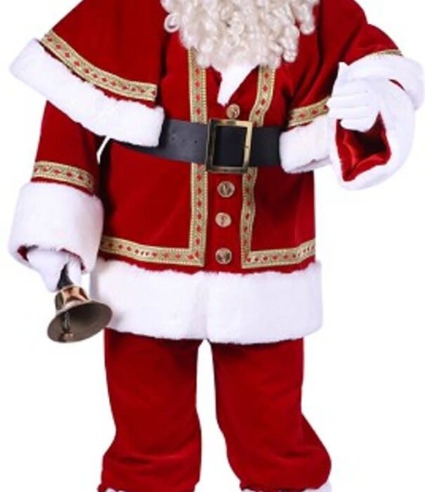 Deluxe velvet Santa with cape (vest with cape, trousers, hat, and belt)
