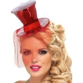 glitter hat on headband red
