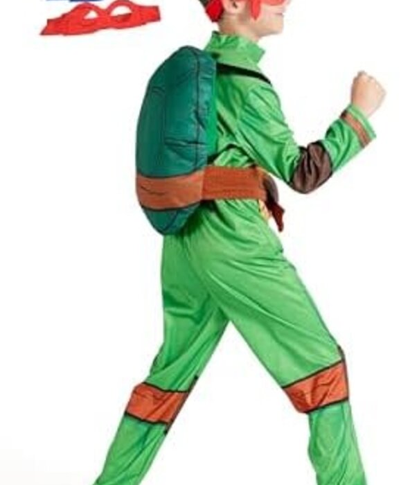 Ninja Turtle (geprinte jumpsuit, 4 maskers, rugzak)