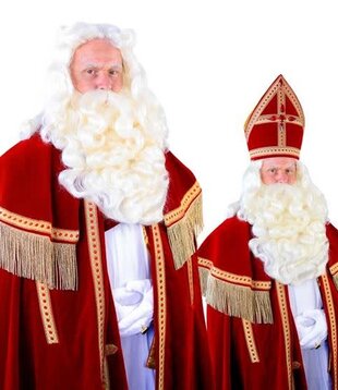 Barbe de saint Kanekalon avec moustache fixée