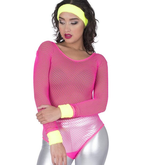 Funny Fashion zweetbanden set fluo