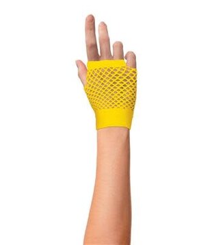 short fluorescent mesh gloves