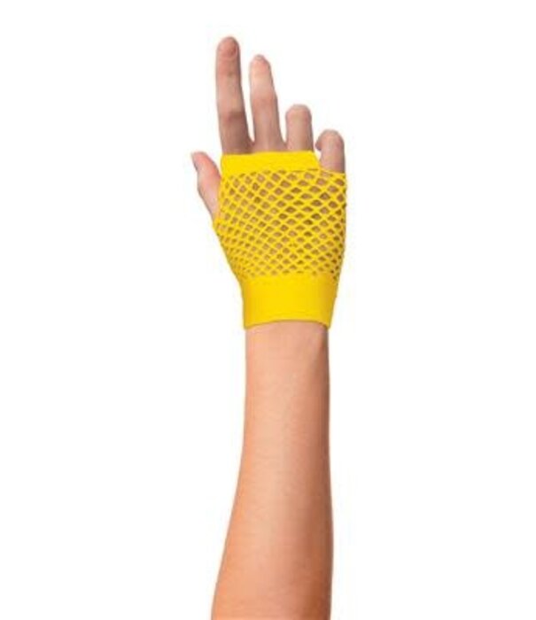 gants courts en maille fluo