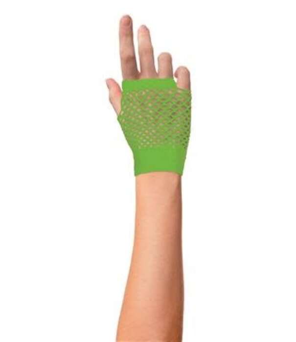 gants courts en maille fluo