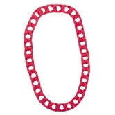 Halsketting grote schakels FLUO pink