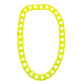 Halsketting grote schakels FLUO geel