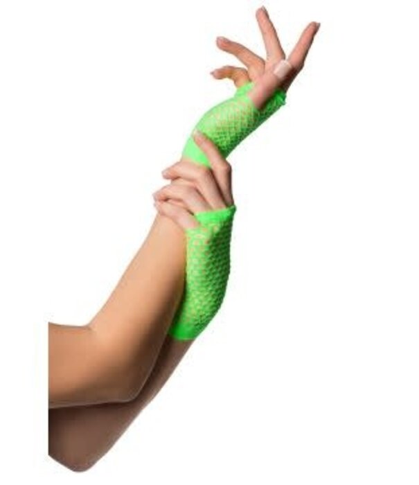 gants courts en maille fluo