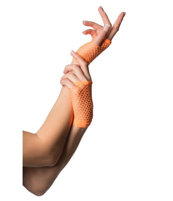 gants courts en maille fluo
