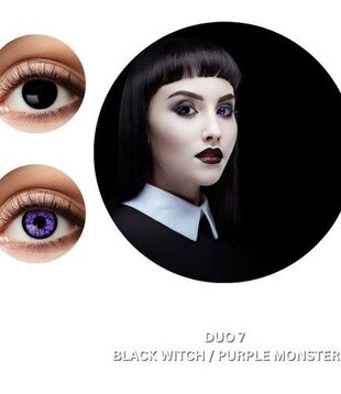 Lentilles mensuelles Duo noires/violettes