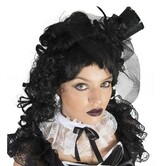 Mini chapeau sur bandeau et voile noir