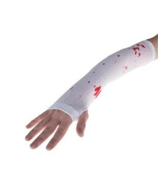 fingerless gloves with blood