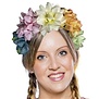 Diadeem met bloemen veelkleurig