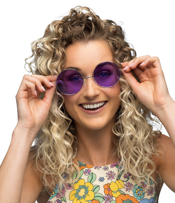 Partybril Hippie XL paars